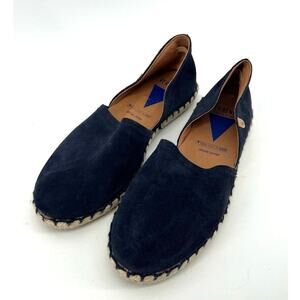 Verbenas Leather Espadrille Closed Toe Sandals Navy Women's US 9.5